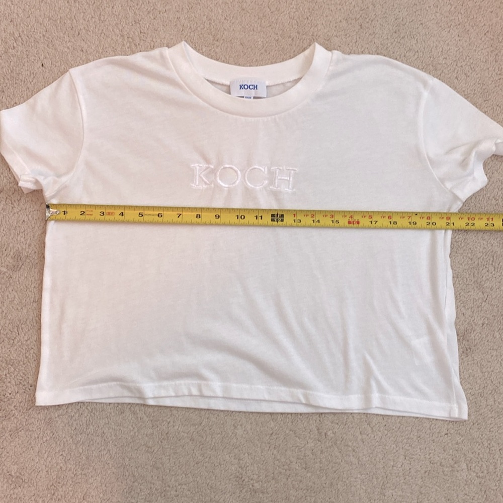 KOCH Women's Dannie Tee T Shirt Top White Cropped Size M - Picture 10 of 10